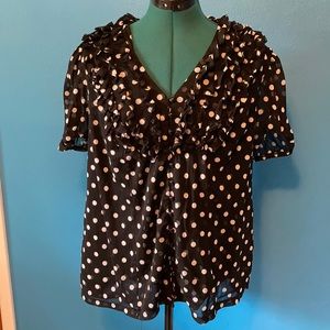 Black and White Button Down Blouse